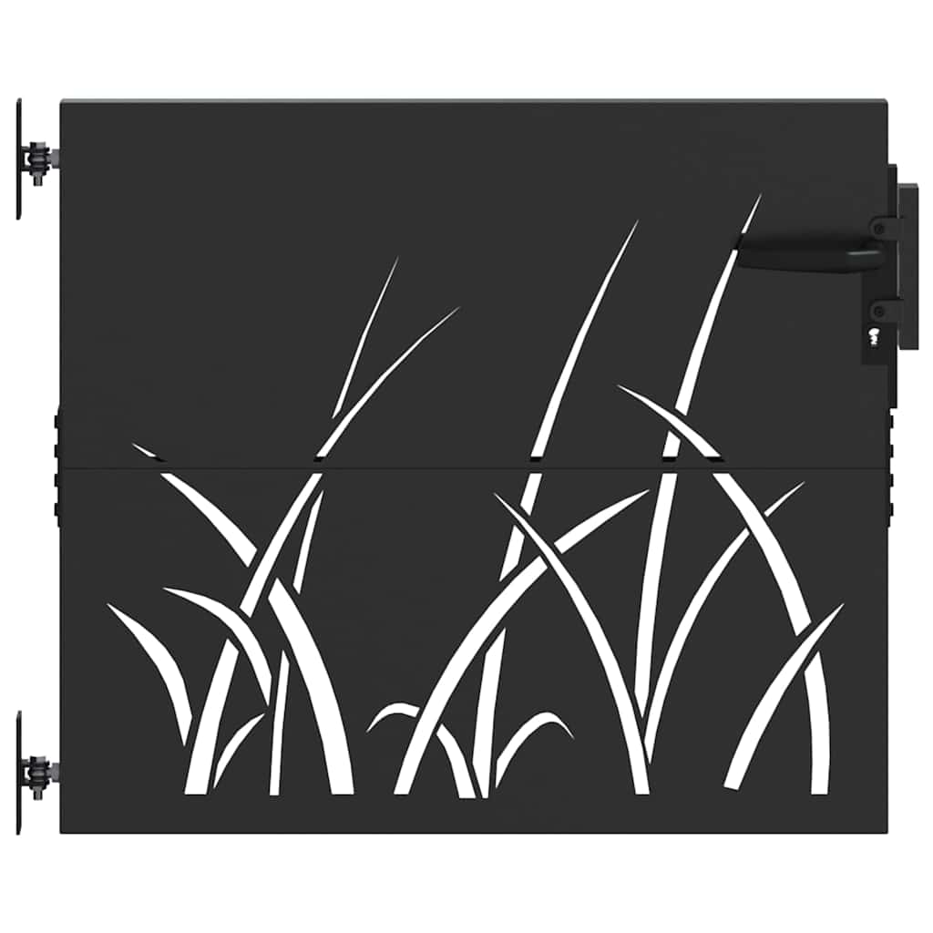 VidaXL Gartentor mit Schloss schwarz 85 x 100 cm pulverbeschichteter Stahl