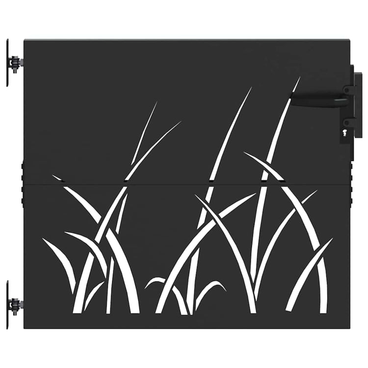 VidaXL Gartentor mit Schloss schwarz 85 x 100 cm pulverbeschichteter Stahl