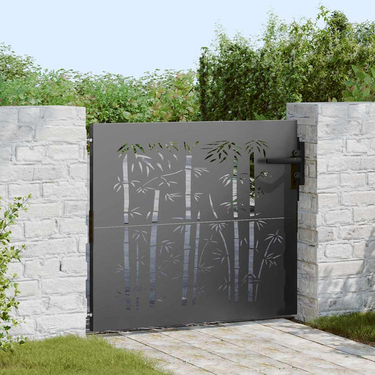 VidaXL Gartentor mit Schloss schwarz 85 x 175 cm pulverbeschichteter Stahl