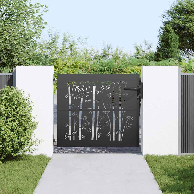 VidaXL Gartentor mit Schloss schwarz 85 x 175 cm pulverbeschichteter Stahl