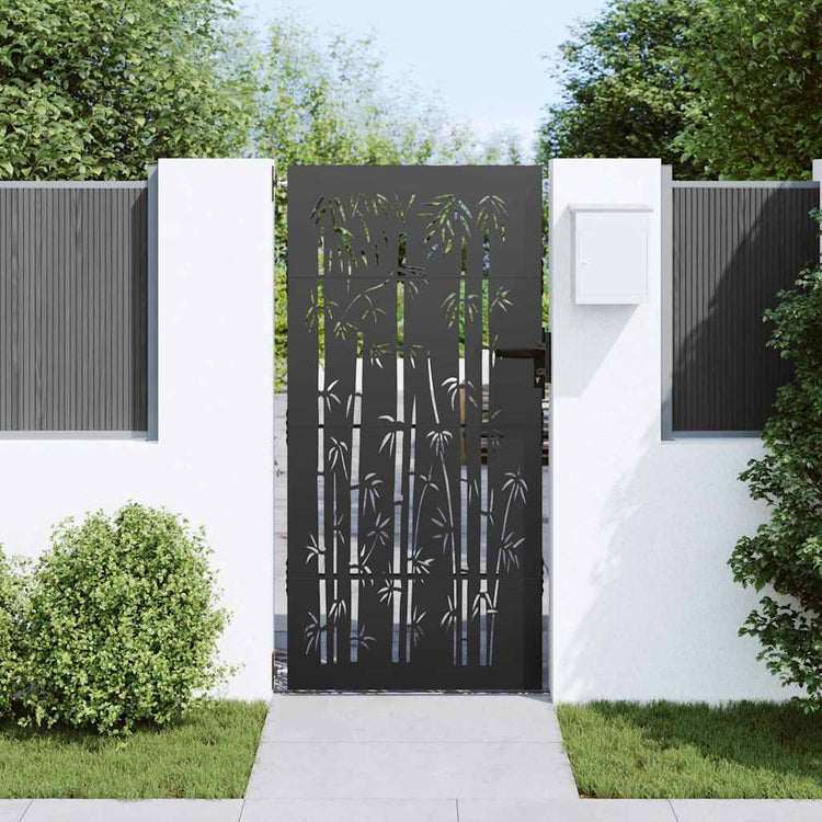 VidaXL Gartentor mit Schloss schwarz 85 x 100 cm pulverbeschichteter Stahl