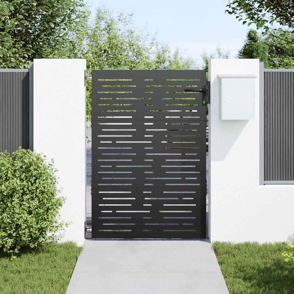 Vidaxxl Gartentor mit Schloss schwarz 85 x 150 cm pulverbeschichteter Stahl