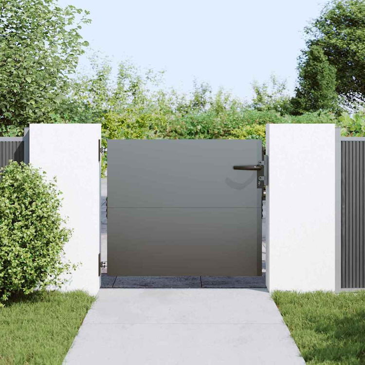 VidaXL Gartentor mit Schloss schwarz 85 x 100 cm pulverbeschichteter Stahl