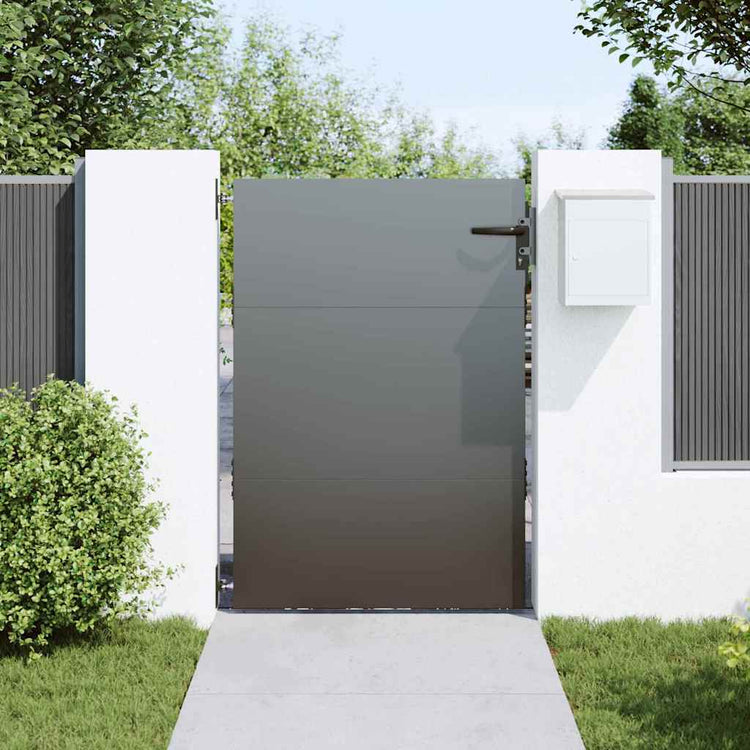 VidaXL Gartentor mit Schloss schwarz 85 x 125 cm pulverbeschichteter Stahl
