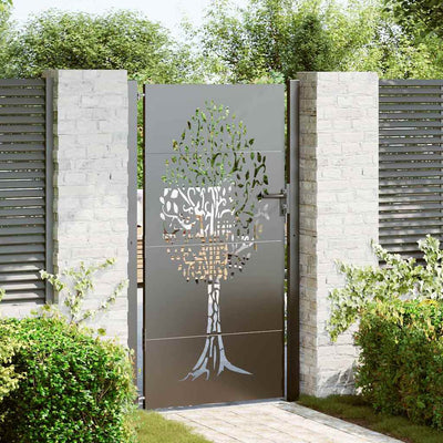 VidaXL Gartentor mit Schloss schwarz 110 x 180 cm pulverbeschichteter Stahl
