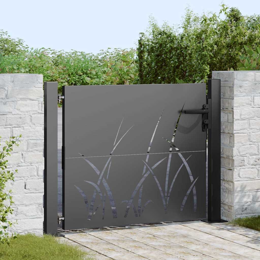 VidaXL Gartentor mit Schloss schwarz 110 x 105 cm pulverbeschichteter Stahl