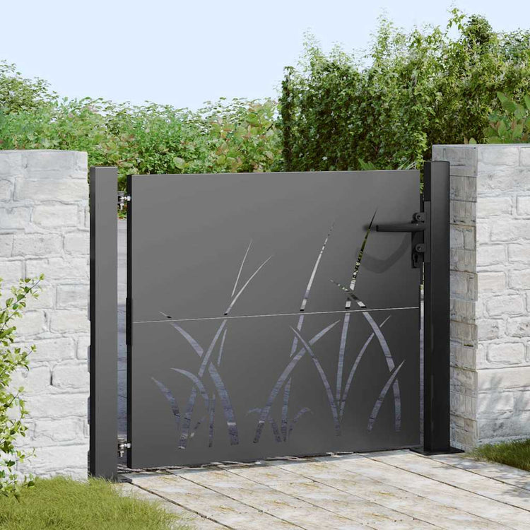 VidaXL Gartentor mit Schloss schwarz 110 x 105 cm pulverbeschichteter Stahl