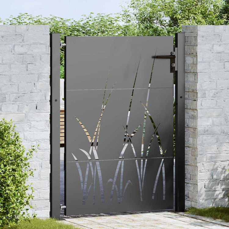 Vidaxxl Gartentor mit Schloss schwarz 100 x 125 cm pulverbeschichteter Stahl