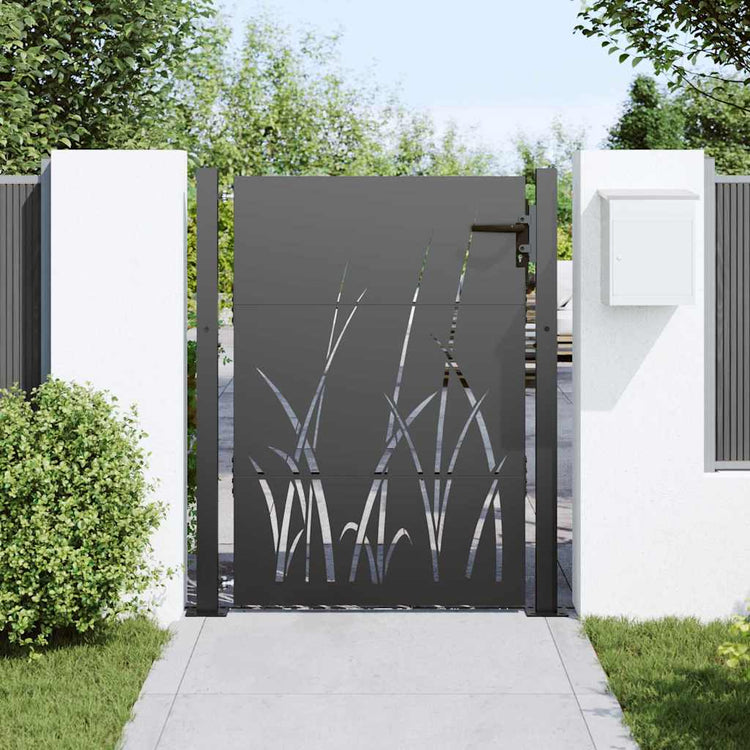 Vidaxxl Gartentor mit Schloss schwarz 100 x 125 cm pulverbeschichteter Stahl