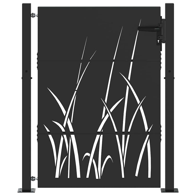 Vidaxxl Gartentor mit Schloss schwarz 100 x 125 cm pulverbeschichteter Stahl