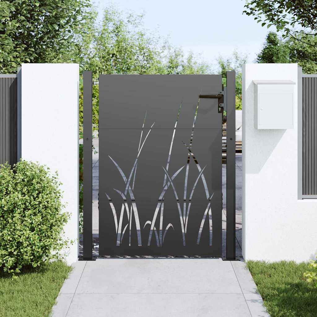 Vidaxxl Gartentor mit Schloss schwarz 110 x 155 cm pulverbeschichteter Stahl
