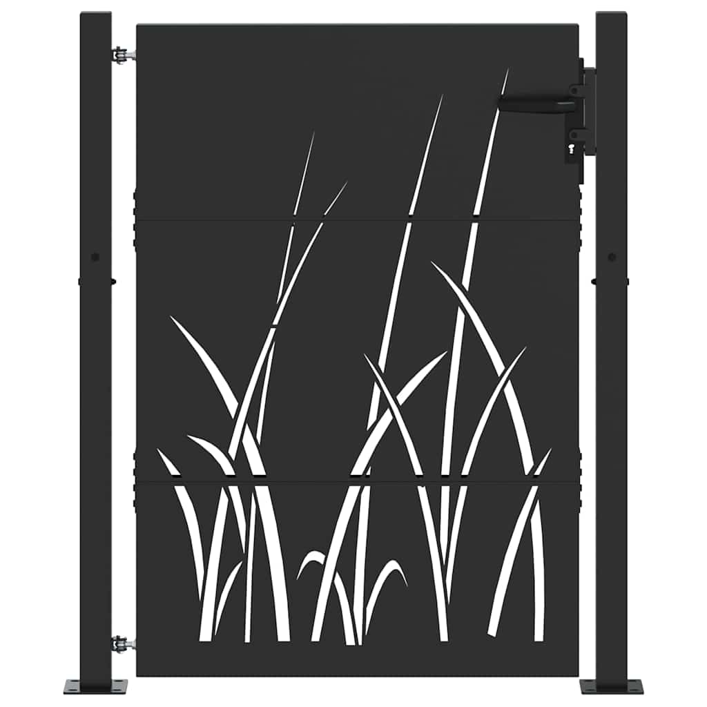 Vidaxxl Gartentor mit Schloss schwarz 110 x 155 cm pulverbeschichteter Stahl