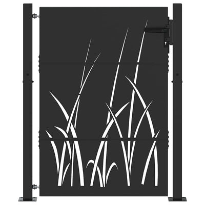 Vidaxxl Gartentor mit Schloss schwarz 110 x 155 cm pulverbeschichteter Stahl
