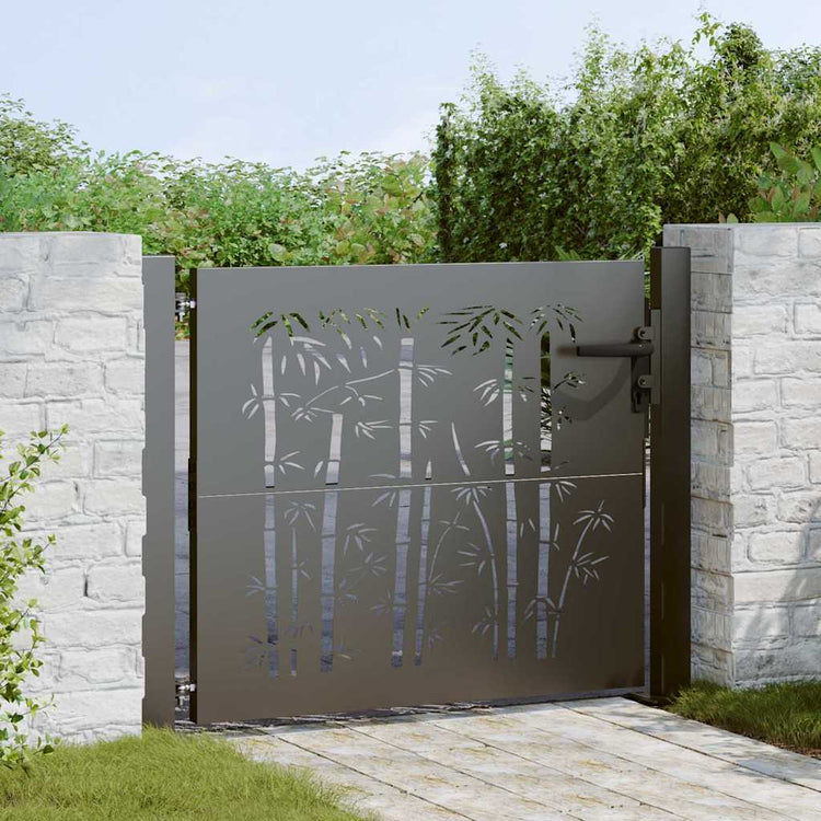 VidaXL Gartentor mit Schloss schwarz 110 x 105 cm pulverbeschichteter Stahl