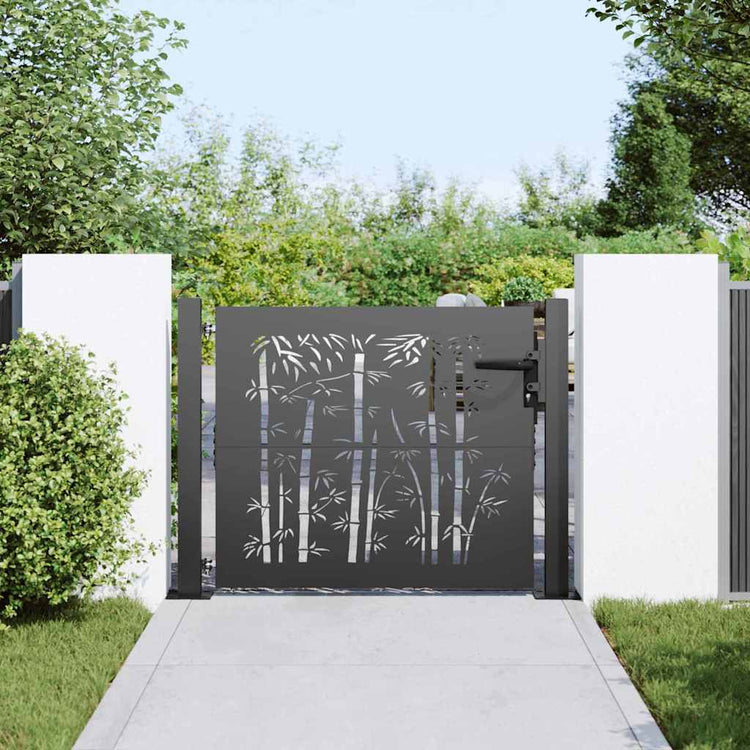 VidaXL Gartentor mit Schloss schwarz 110 x 105 cm pulverbeschichteter Stahl