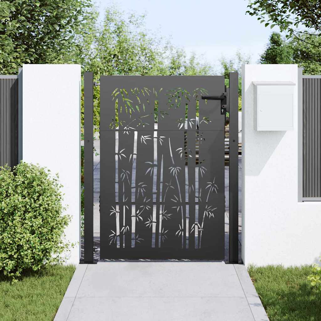 VidaXL Gartentor mit Schloss schwarz 110 x 130 cm pulverbeschichteter Stahl