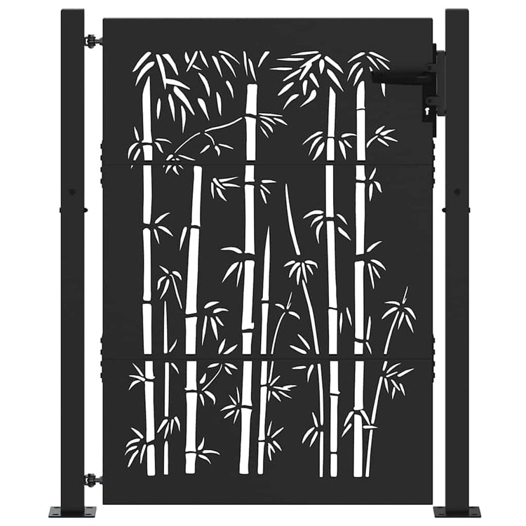 VidaXL Gartentor mit Schloss schwarz 110 x 130 cm pulverbeschichteter Stahl