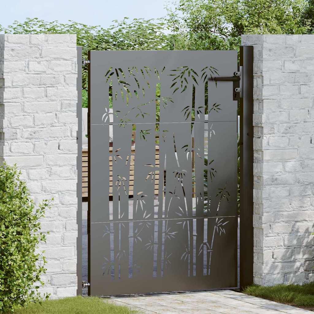 VidaXL Gartentor mit Schloss schwarz 110 x 155 cm pulverbeschichteter Stahl