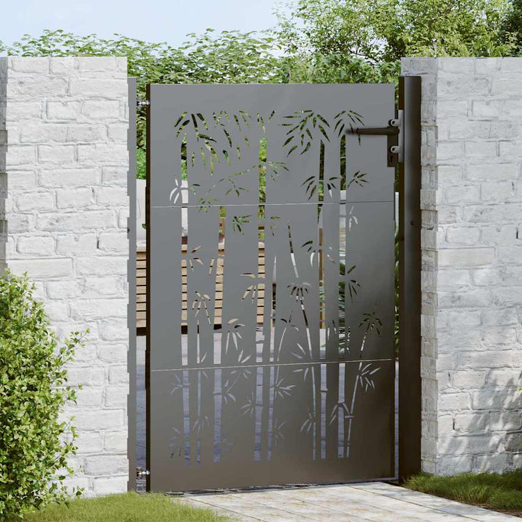 VidaXL Gartentor mit Schloss schwarz 110 x 155 cm pulverbeschichteter Stahl