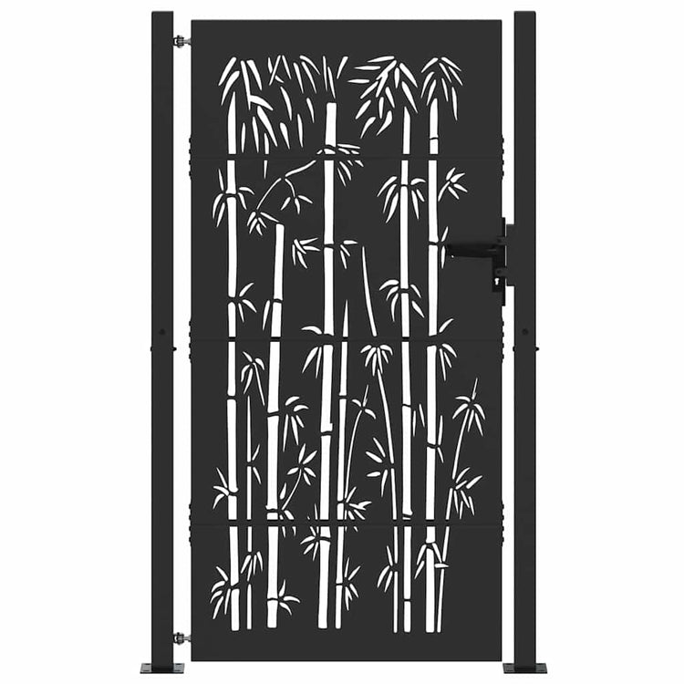 Vidaxxl Gartentor mit Schloss schwarz 110 x 205 cm pulverbeschichteter Stahl