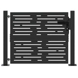 VidaXL Gartentor mit Schloss schwarz 110 x 105 cm pulverbeschichteter Stahl - afbeelding 2
