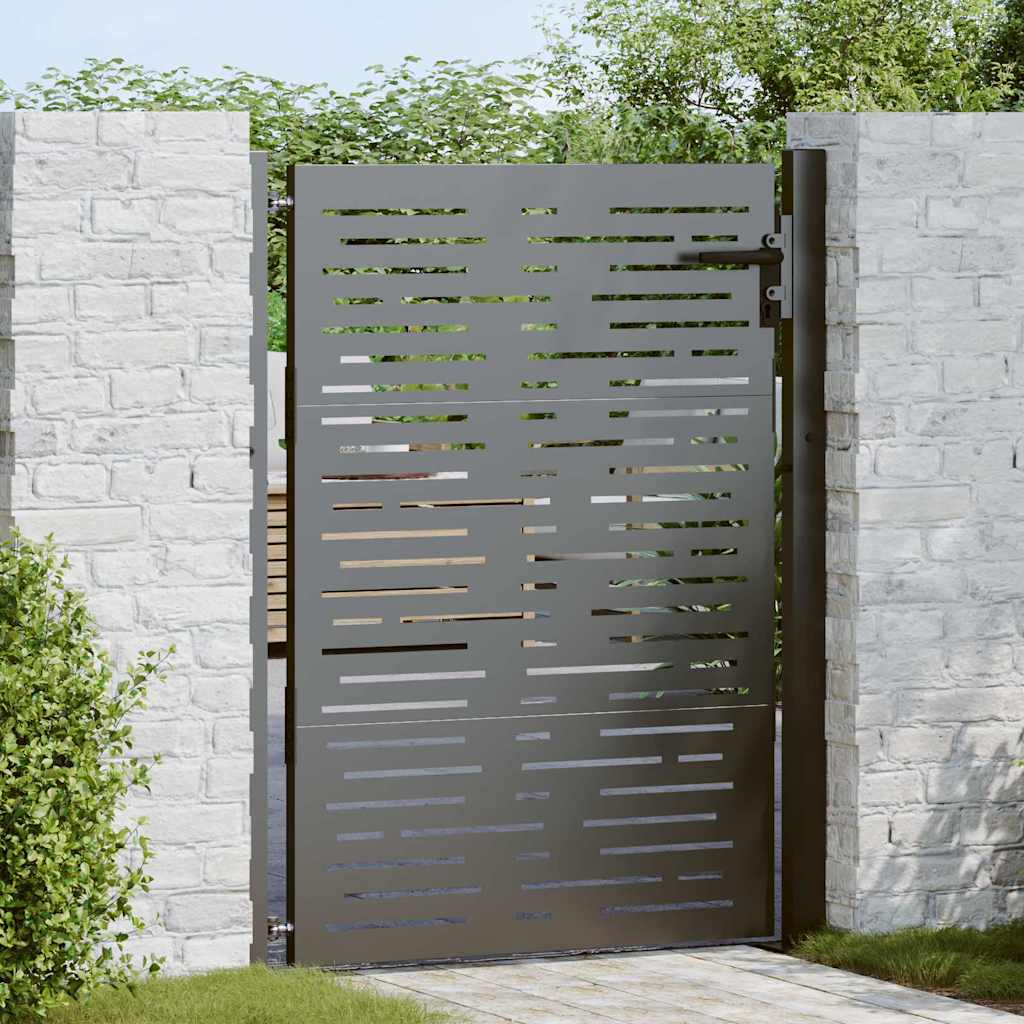 VidaXL Gartentor mit Schloss schwarz 110 x 130 cm pulverbeschichteter Stahl