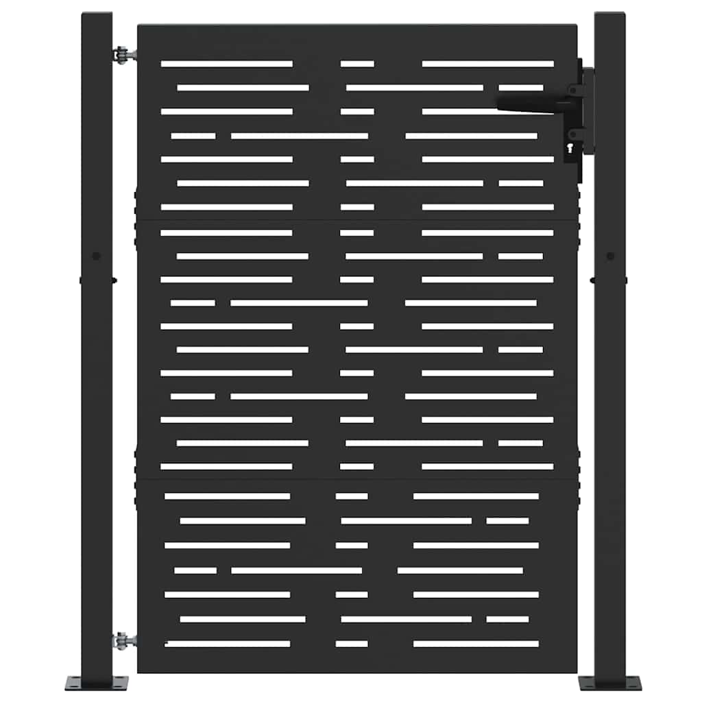 VidaXL Gartentor mit Schloss schwarz 110 x 155 cm pulverbeschichteter Stahl