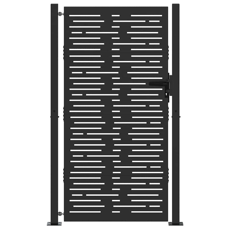Vidaxxl Gartentor mit Schloss schwarz 110 x 205 cm pulverbeschichteter Stahl