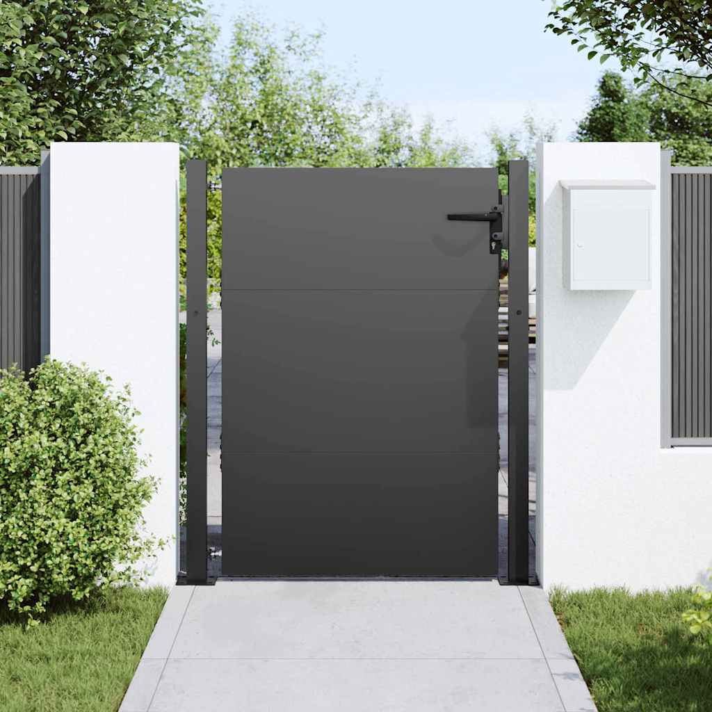 VidaXL Gartentor mit Schloss schwarz 105 x 130 cm pulverbeschichteter Stahl