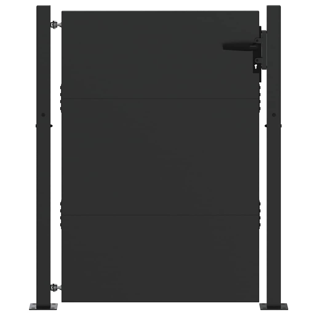 VidaXL Gartentor mit Schloss schwarz 110 x 155 cm pulverbeschichteter Stahl