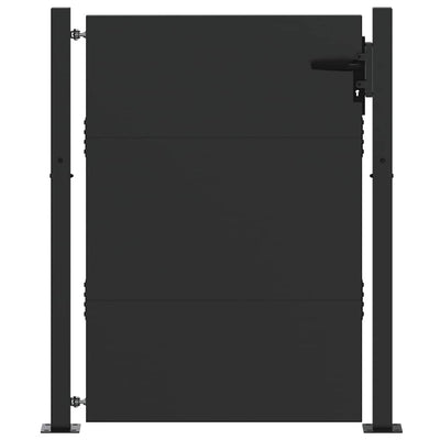 VidaXL Gartentor mit Schloss schwarz 110 x 155 cm pulverbeschichteter Stahl