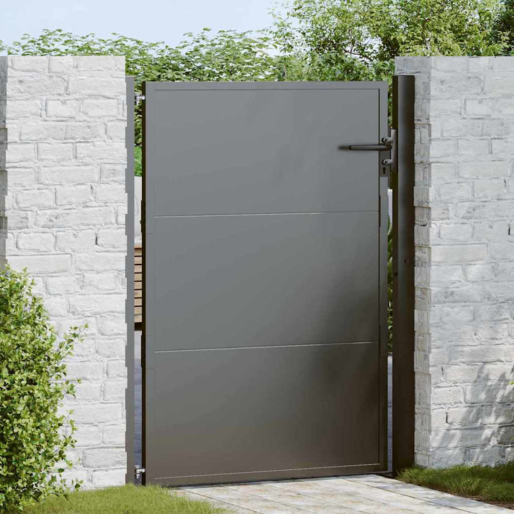 VidaXL Gartentor mit Schloss schwarz 110 x 130 cm pulverbeschichteter Stahl