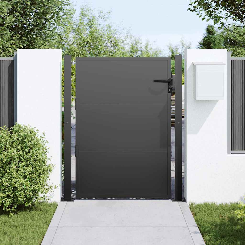 VidaXL Gartentor mit Schloss schwarz 110 x 130 cm pulverbeschichteter Stahl