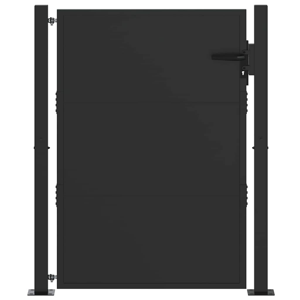 VidaXL Gartentor mit Schloss schwarz 110 x 130 cm pulverbeschichteter Stahl