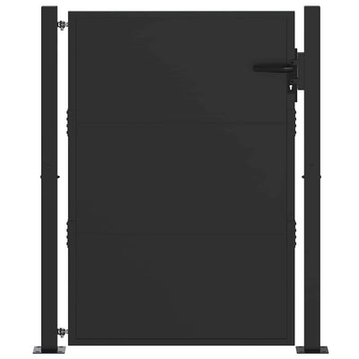 VidaXL Gartentor mit Schloss schwarz 110 x 130 cm pulverbeschichteter Stahl