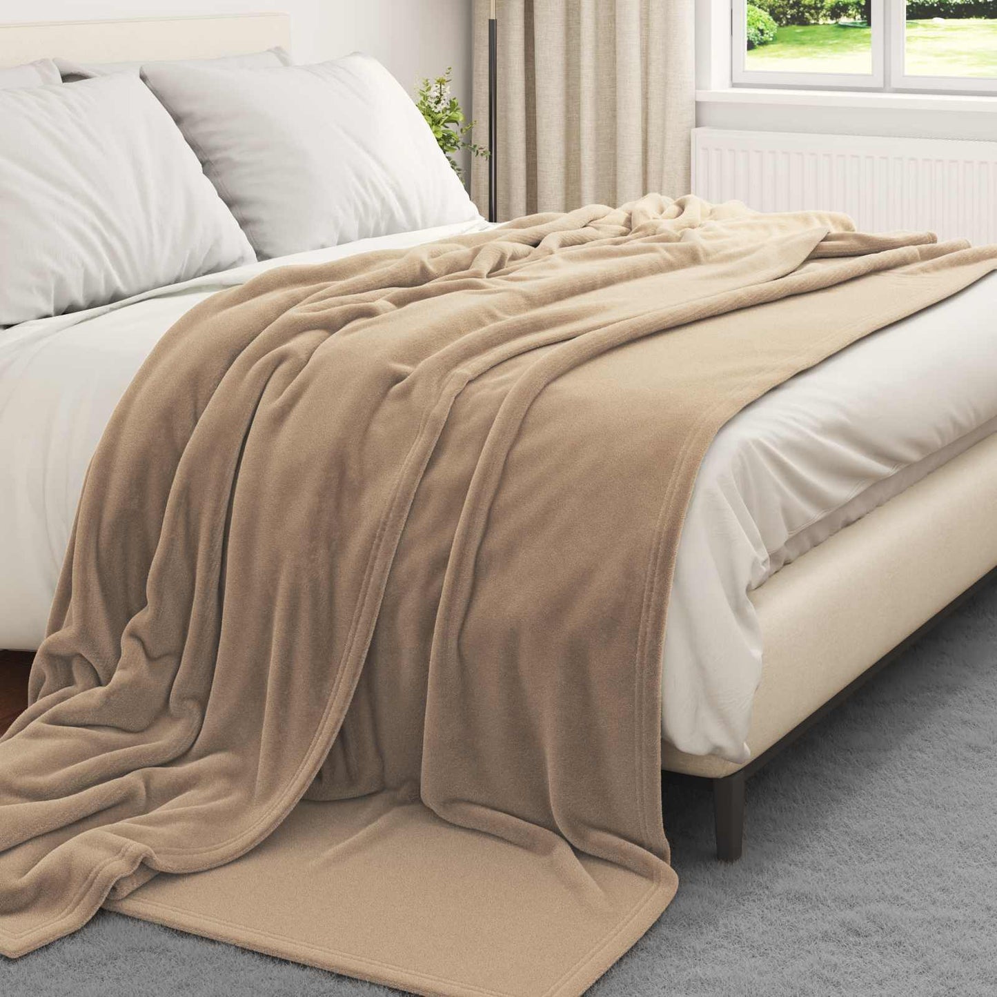 Vidaxx Überwurfdecke Kamel 220 x 240 cm Fleece