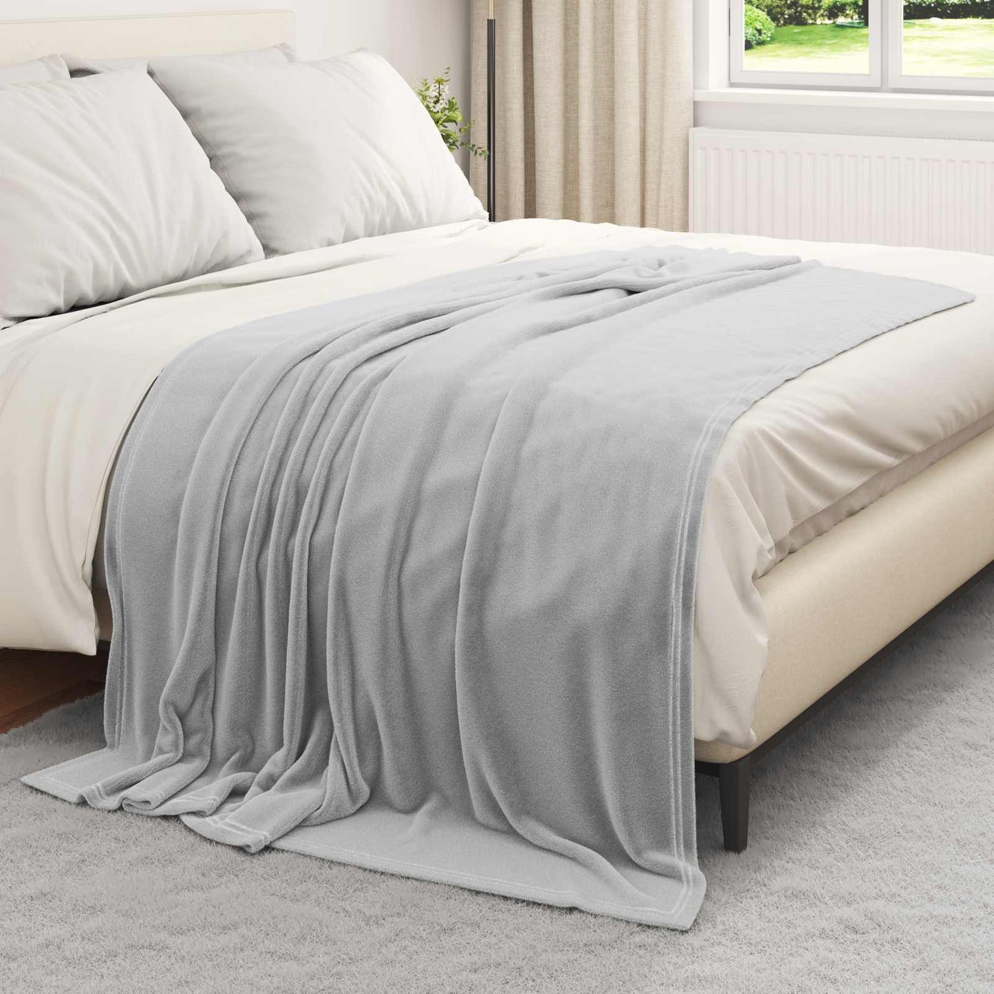 Vidaxl Überwurfdecke grau 150 x 200 cm Fleece