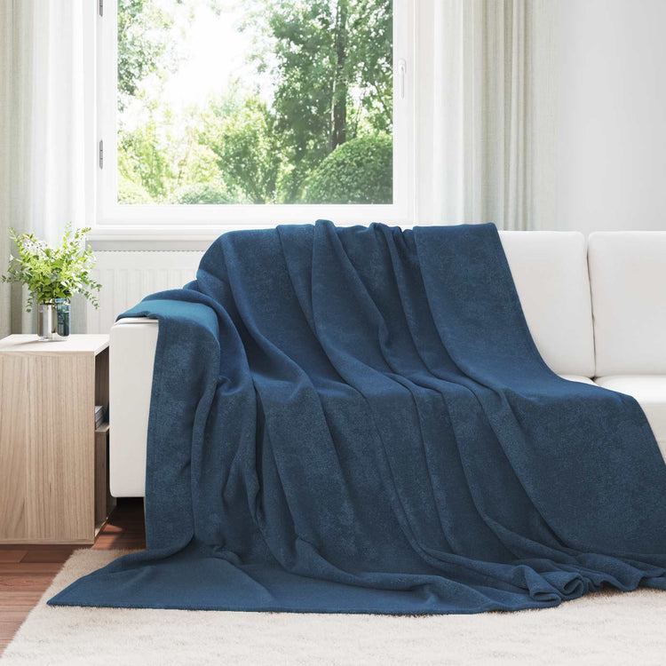 Vidaxx Überwurfdecke Marineblau 220 x 240 cm Fleece