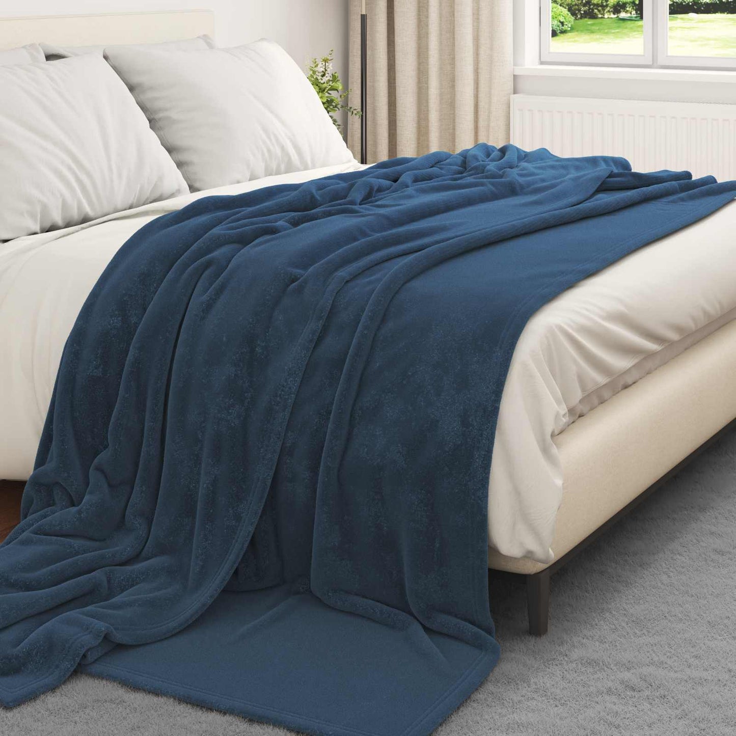 Vidaxx Überwurfdecke Marineblau 240 x 270 cm Fleece