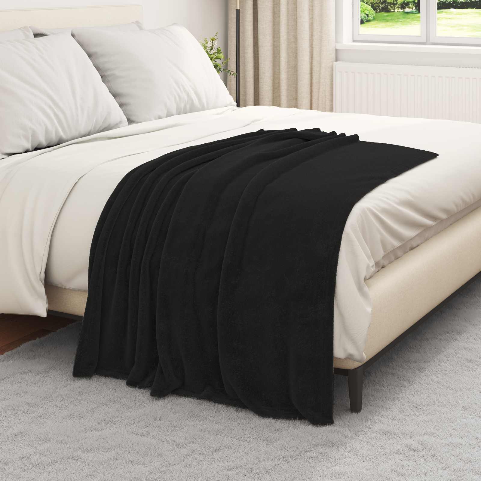 Vidaxx Überwurfdecke schwarz 130 x 150 cm Fleece