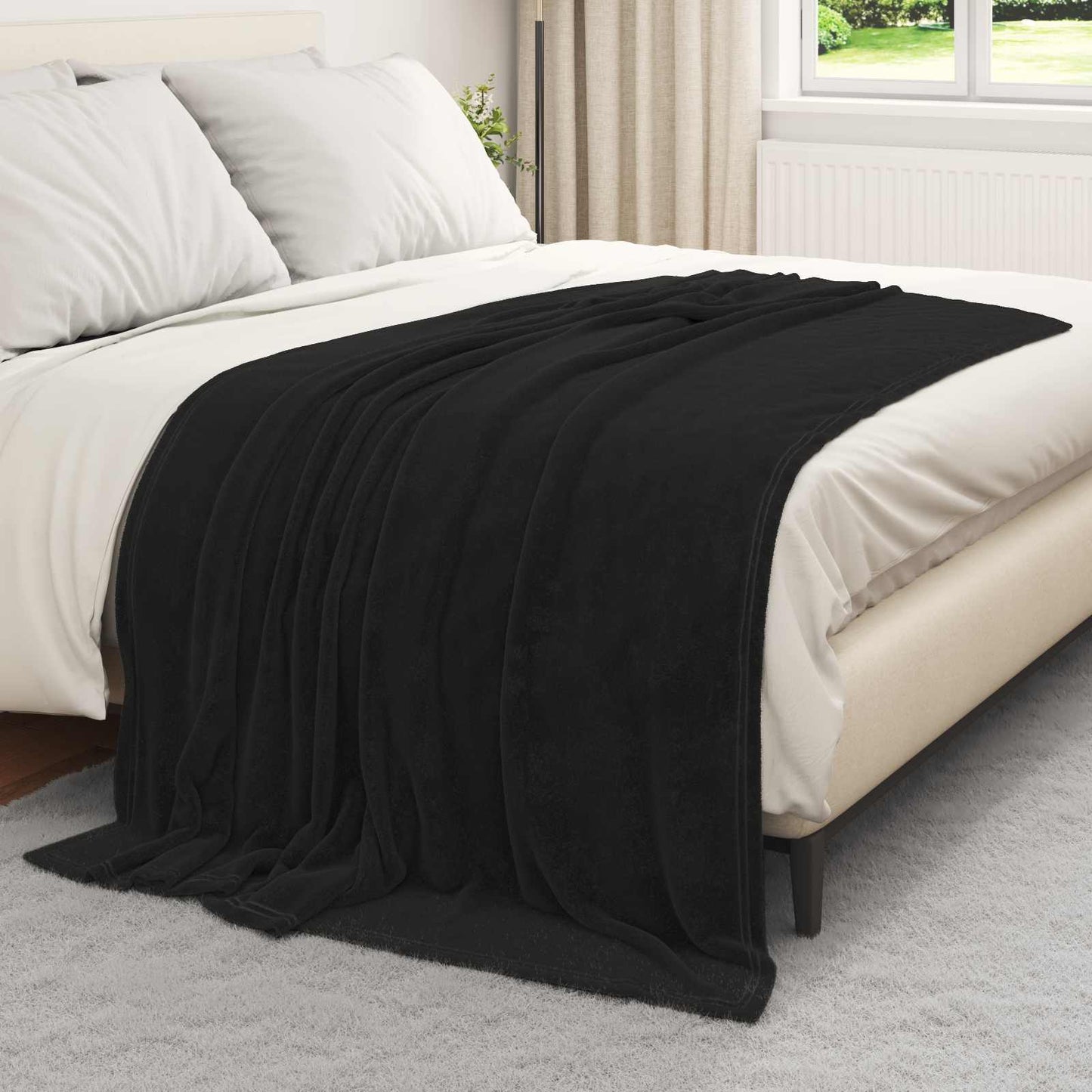 Vidaxx Überwurfdecke schwarz 150 x 200 cm Fleece