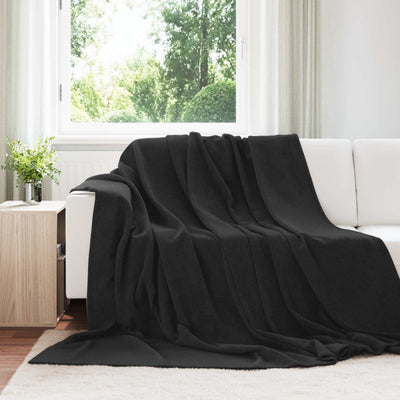 Vidaxx Überwurfdecke schwarz 240 x 270 cm Fleece