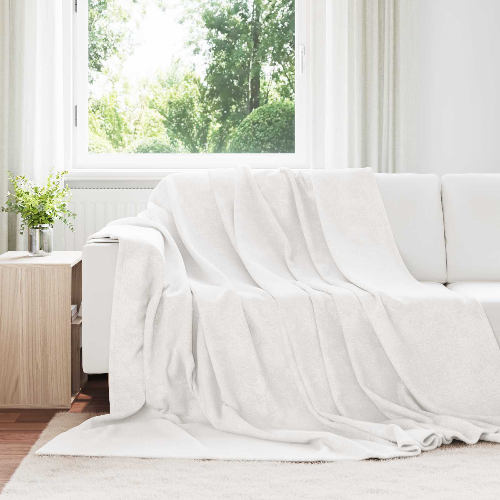 Vidaxx Überwurfdecke weiß 240 x 270 cm Fleece