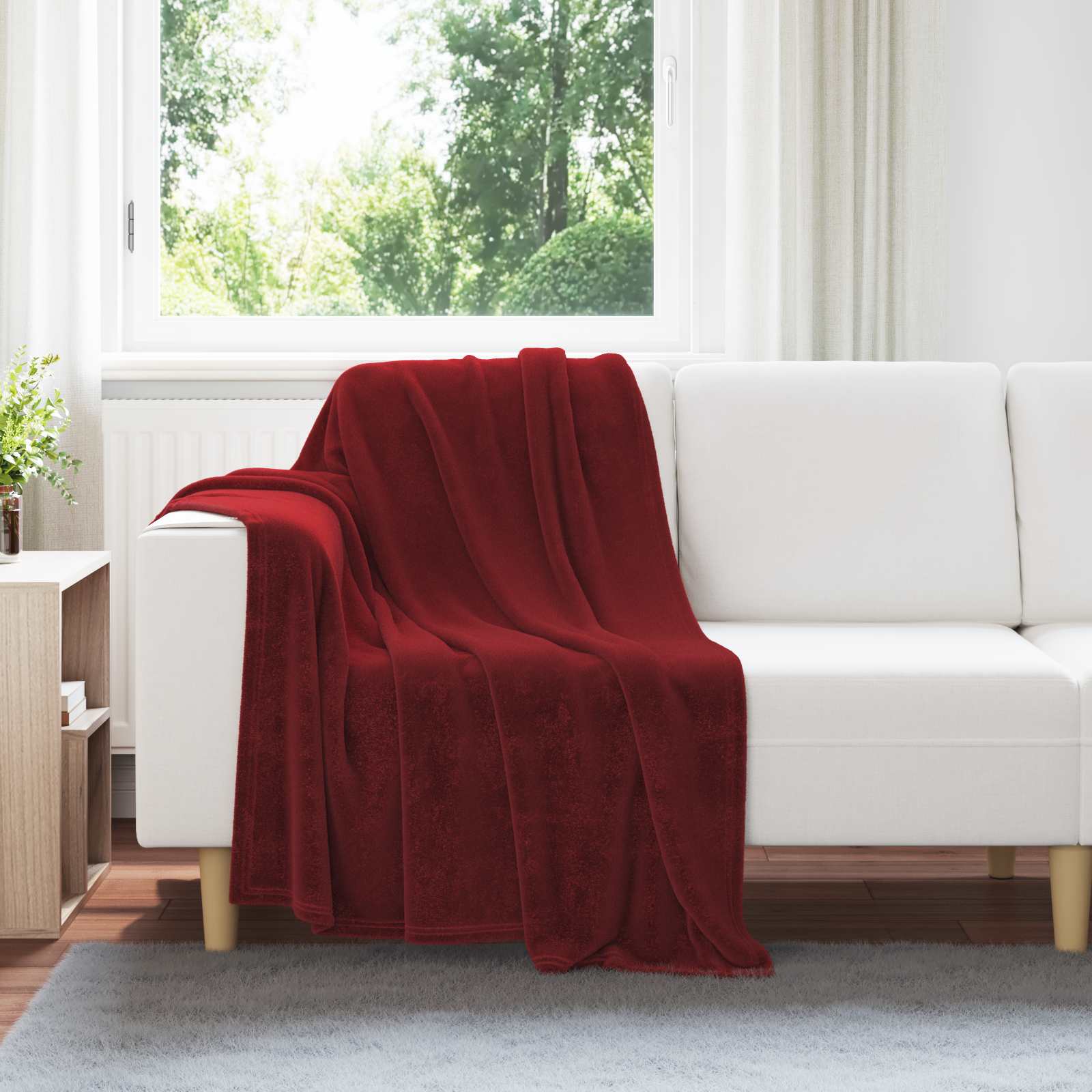 Vidaxx Überwurfdecke bordeauxrot 130 x 150 cm Fleece