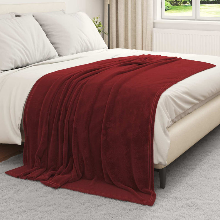 Vidaxx Überwurfdecke bordeauxrot 150 x 200 cm Fleece