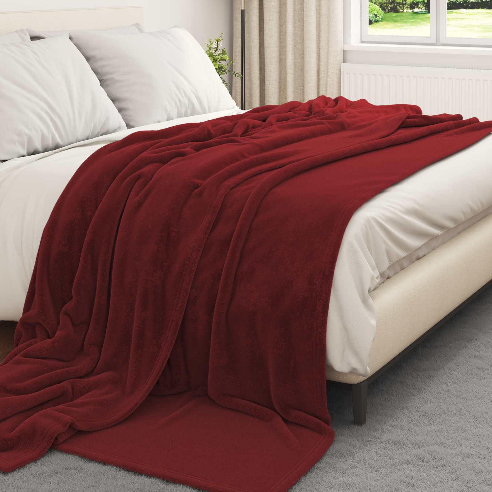 Vidaxx Überwurfdecke bordeauxrot 220 x 240 cm Fleece