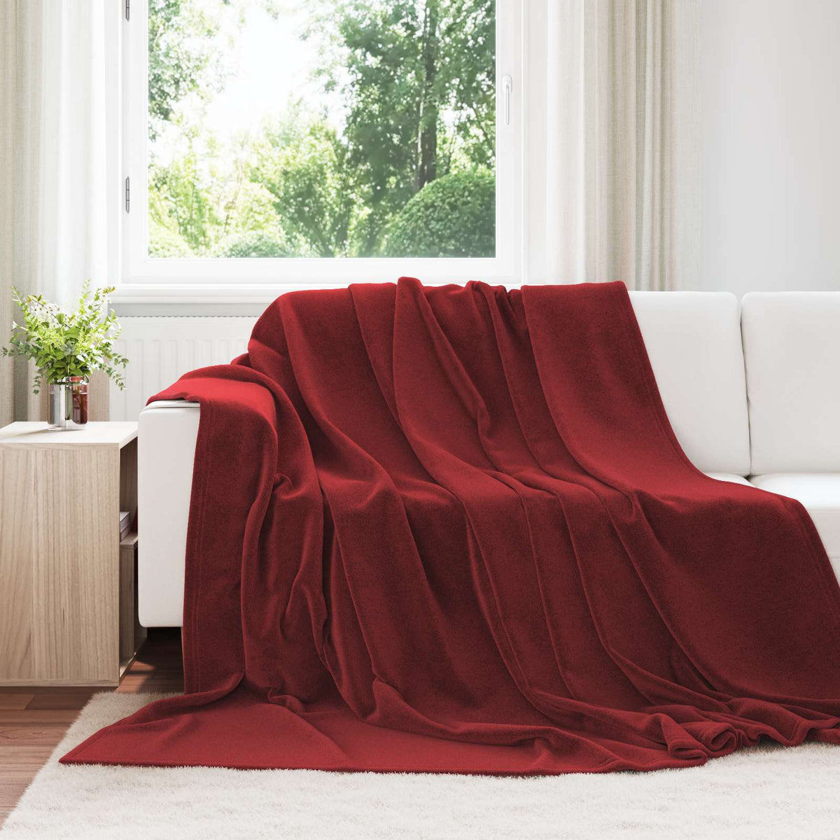 Vidaxx Überwurfdecke bordeauxrot 240 x 270 cm Fleece