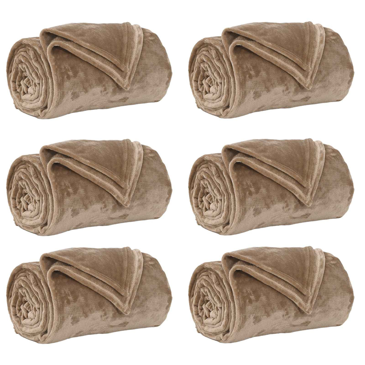VidaXL Teppiche 6 Stück Kamel 240 x 270 cm Fleece