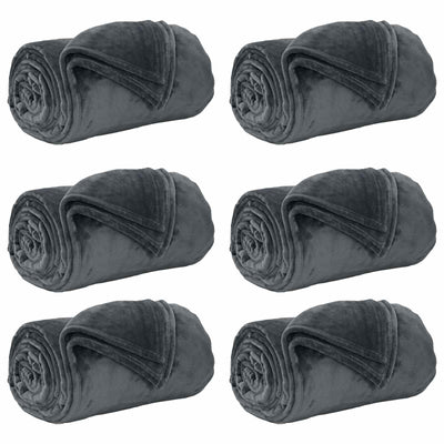 Vidaxl-Teppiche 6 Stück dunkelgrau 130 x 150 cm Fleece