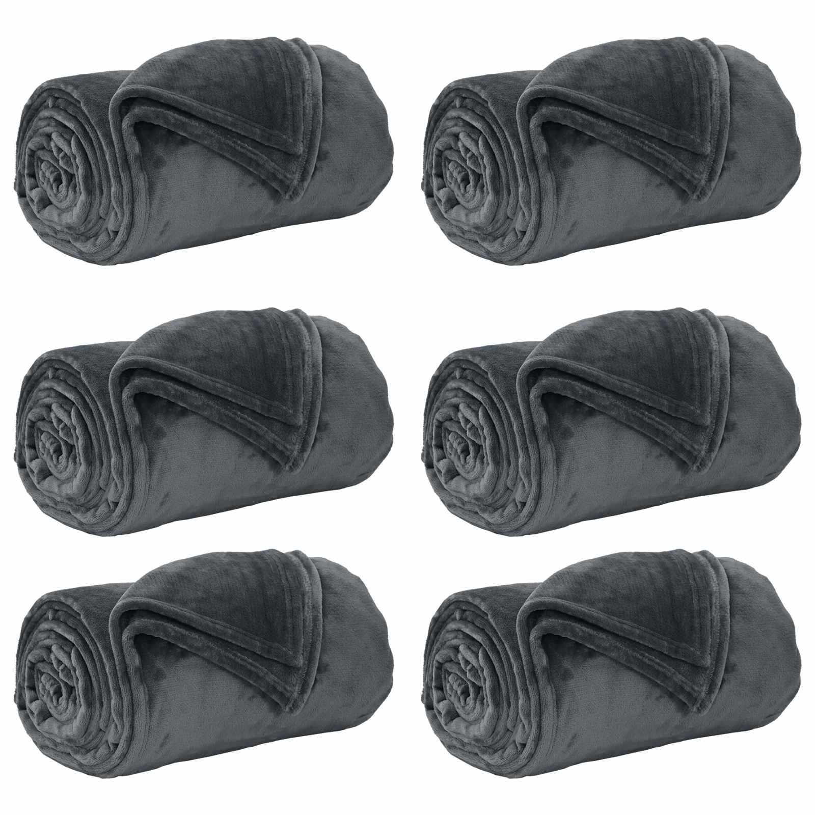 Vidaxl-Teppiche 6 Stück dunkelgrau 240 x 270 cm Fleece